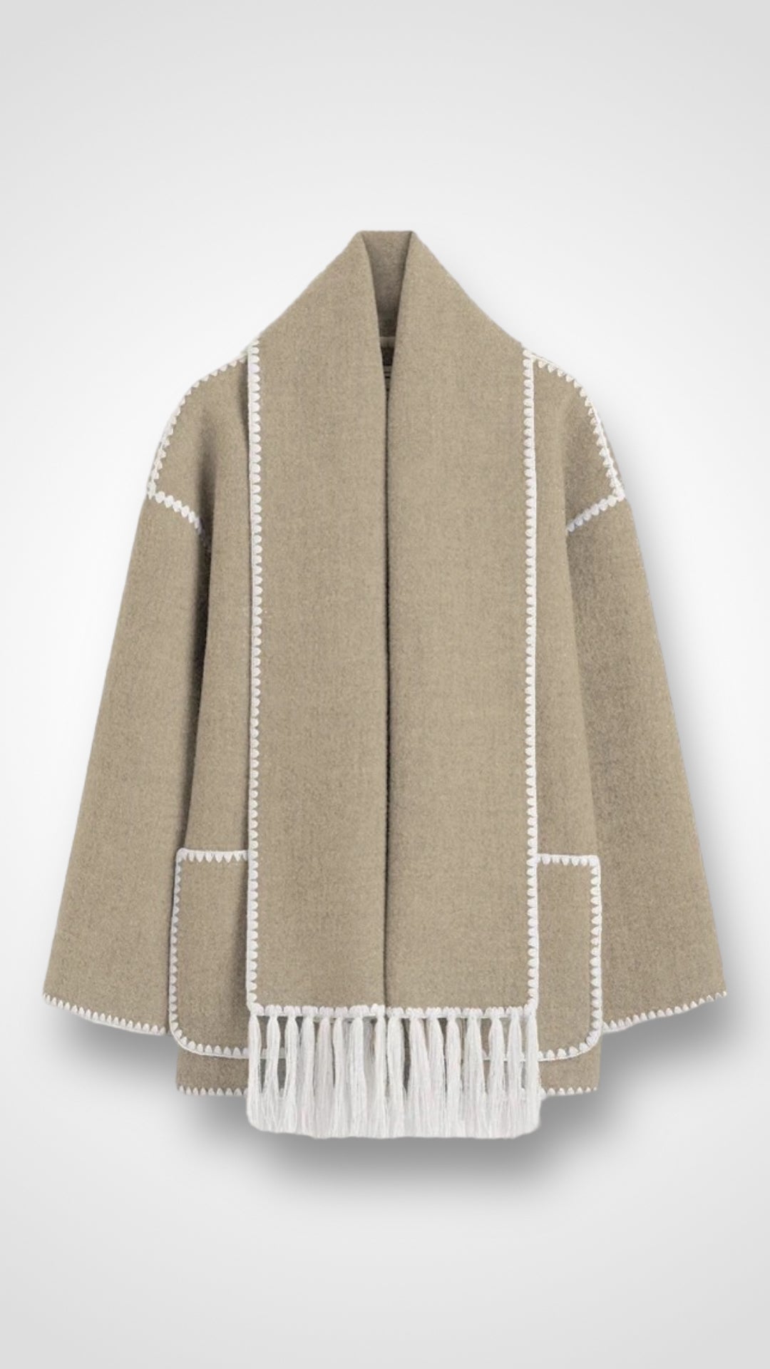 Elegant Oversized Coat with Scarf Skye