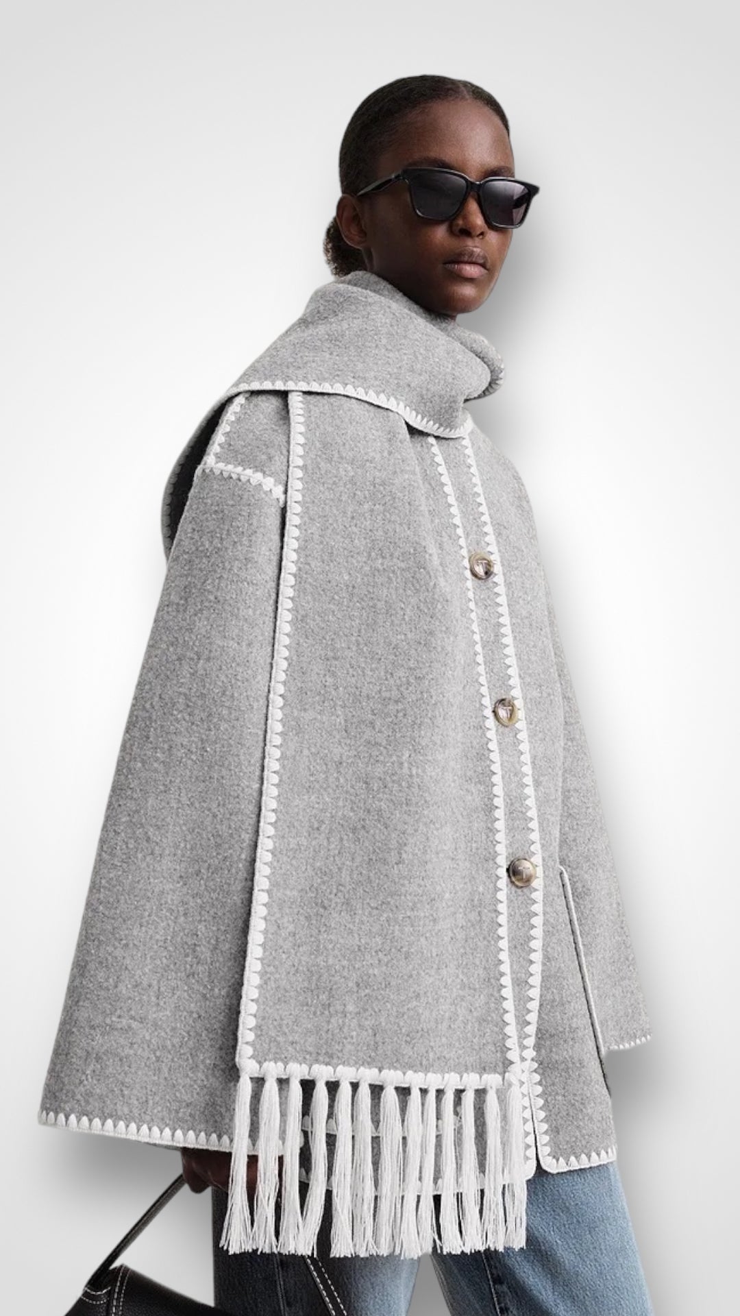 Elegant Oversized Coat with Scarf Skye