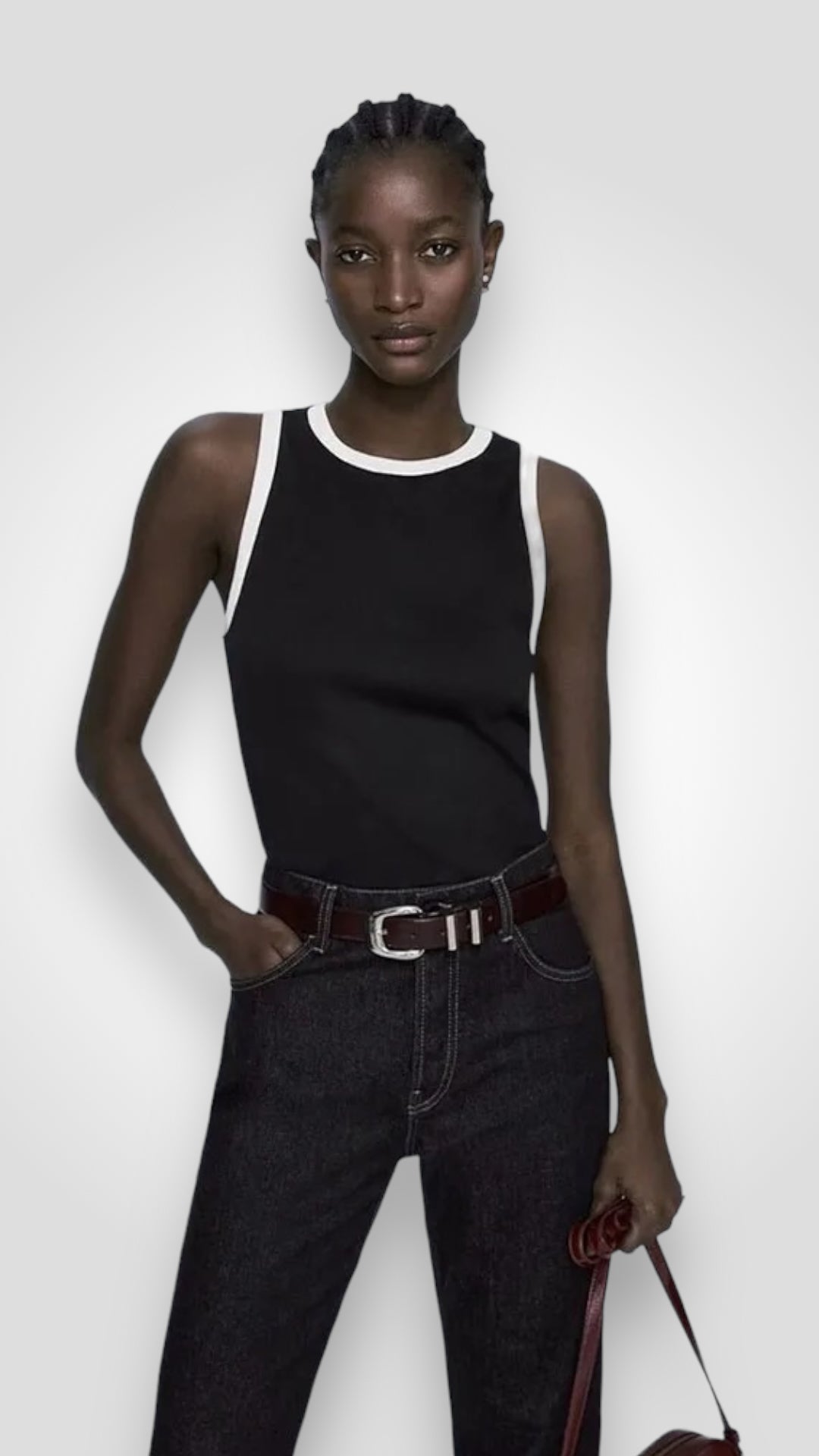 Chic contrast Top Mia