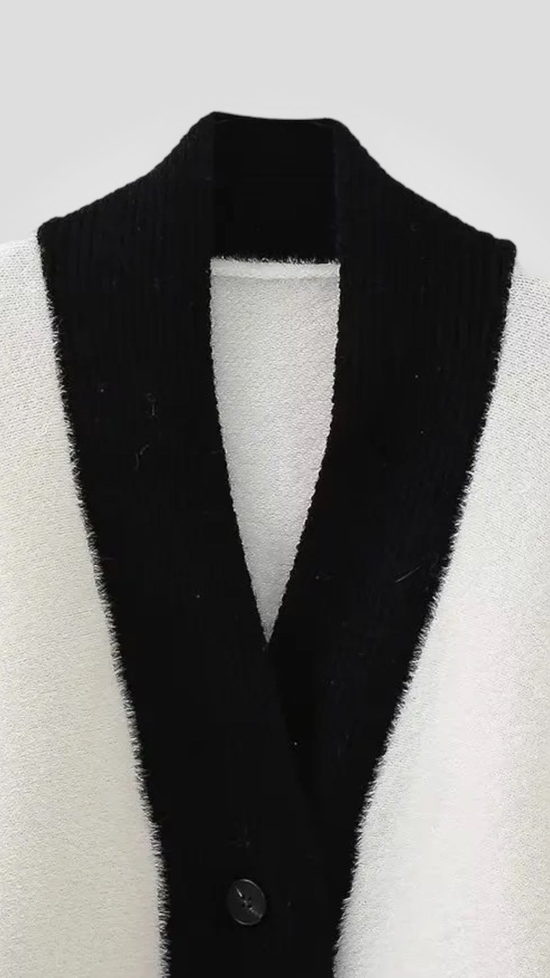 CONTRAST TRIM FUZZY CROP CARDIGAN MOLLY