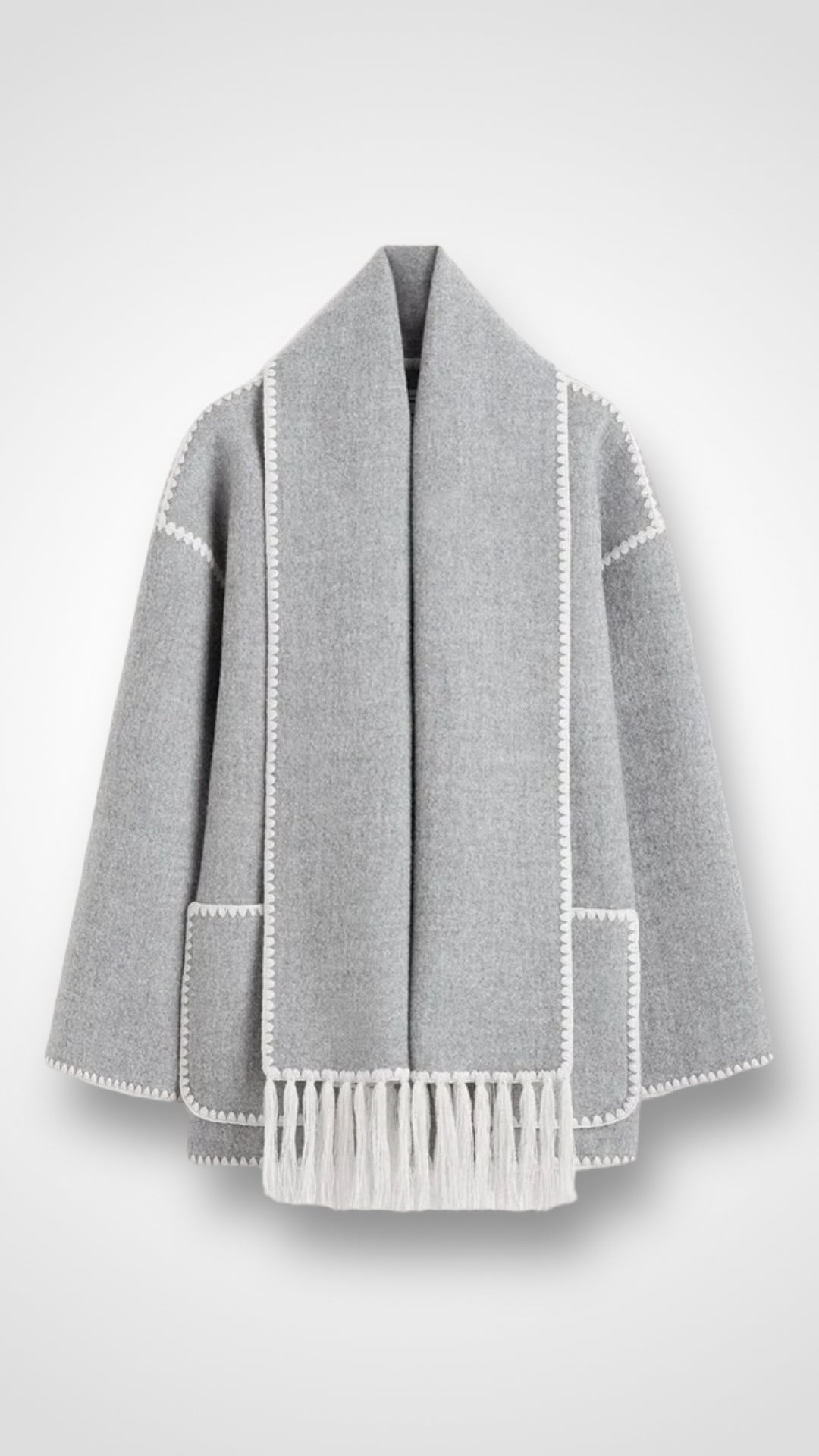 Elegant Oversized Coat with Scarf Skye
