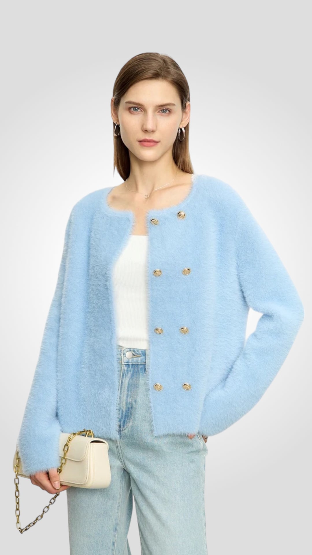 Retro-Cardigan mit goldenen Knöpfen Artemis