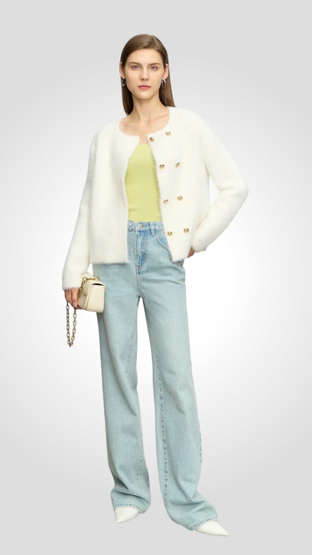 Retro-Cardigan mit goldenen Knöpfen Artemis