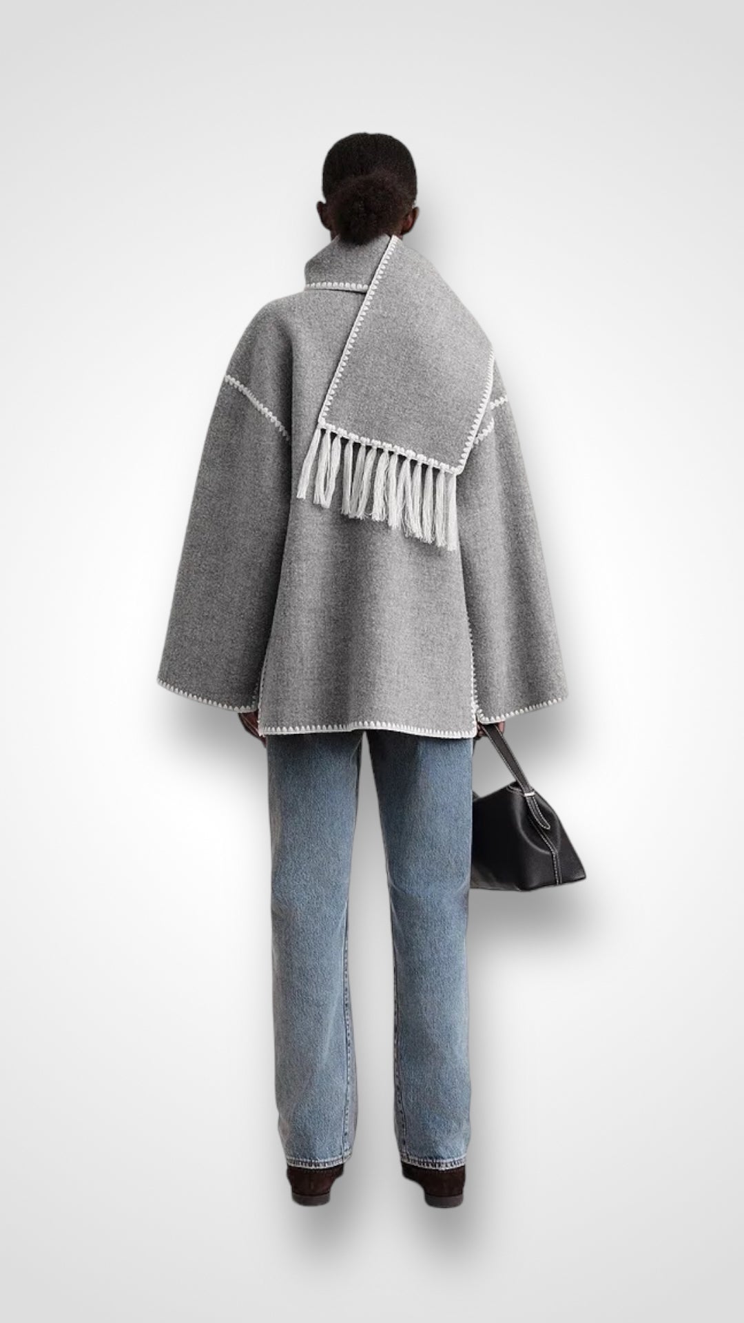 Elegant Oversized Coat with Scarf Skye