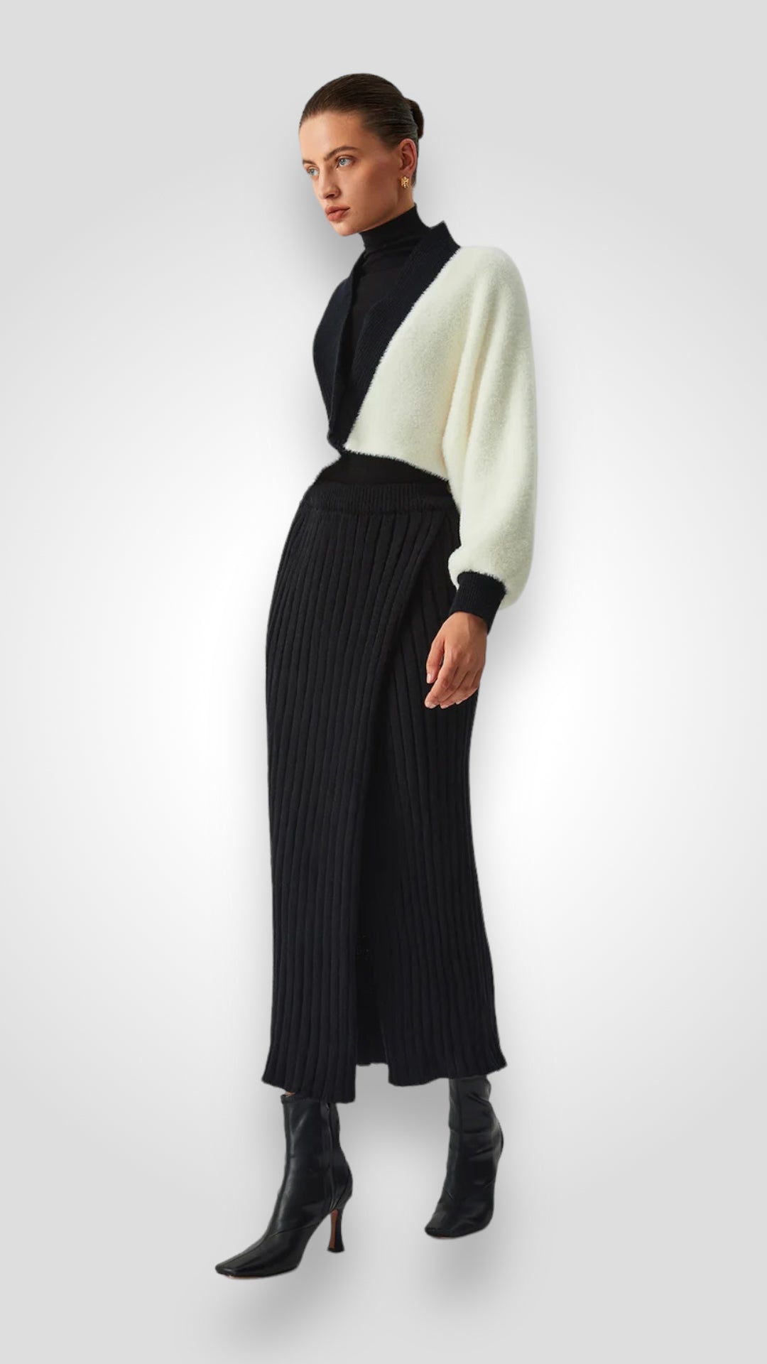 CONTRAST TRIM FUZZY CROP CARDIGAN MOLLY