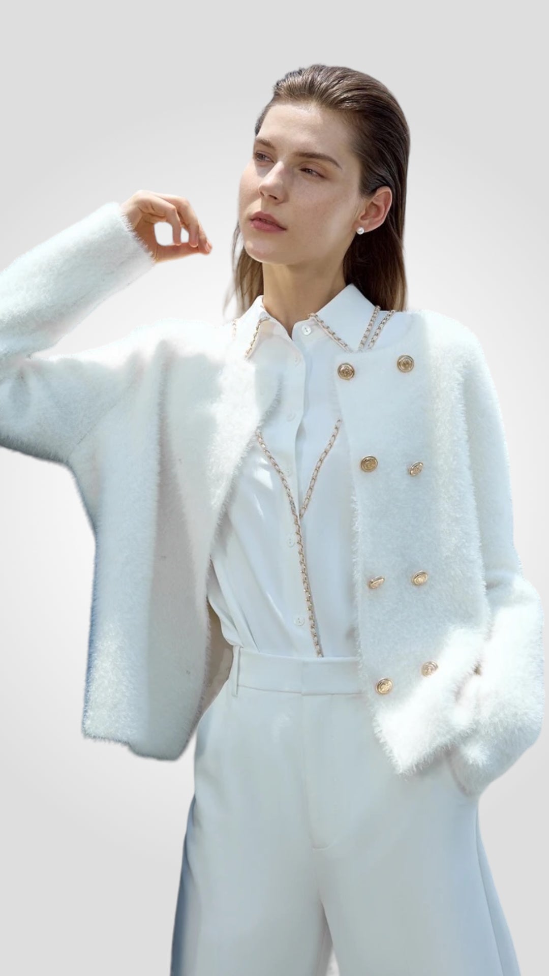 Retro-Cardigan mit goldenen Knöpfen Artemis