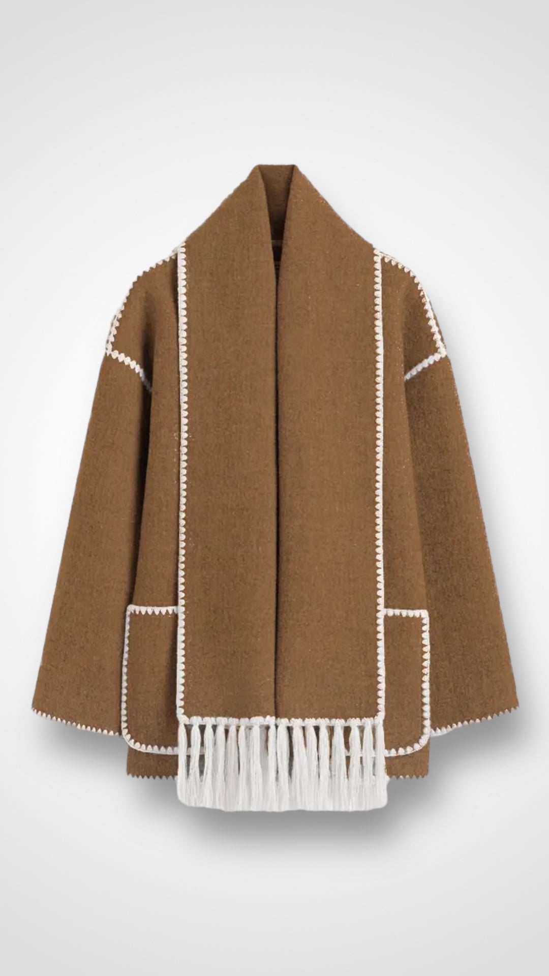 Elegant Oversized Coat with Scarf Skye